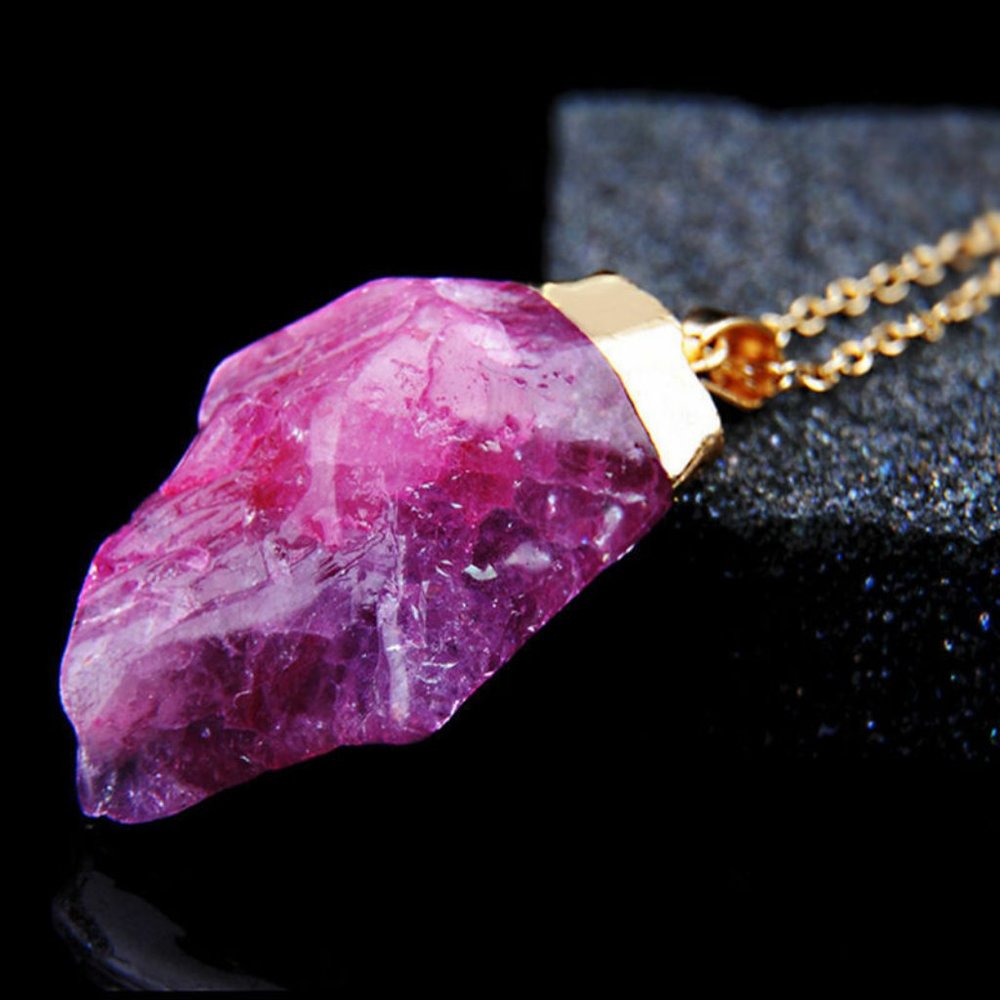 New Natural Purple Quartz Gemstone Pendant necklac - Picture 1 of 5
